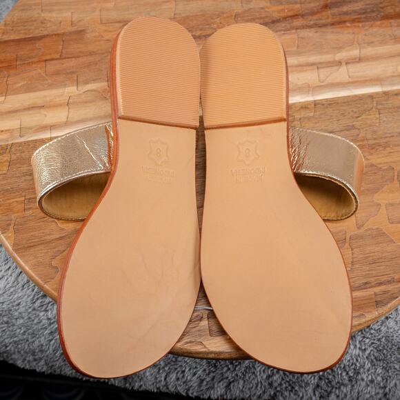 Johnny Was Gold Leather Slide Sandals (Size 8) - Picture 5 of 5